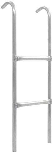 Homgoday Mobili Elastisk Trampolinstege 2 Steg Silver Stål 102,6 cm, Utomhusmöbler för Trädgård Utomhus