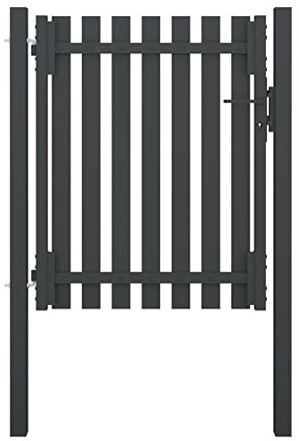 Verzinktes Schmiedeeisen Gartenzaun Tor 1x1,5m Anthrazit Metall S Tor für Außen