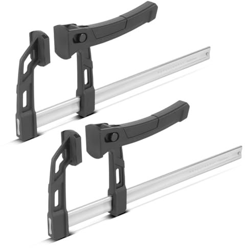 STAHLWERK 2er Set Hebelzwinge 80x250 mm | kraftvolle Klemmzwinge mit 100 kg Druckkraft | Schnellspanner zum präzisen Fixieren von Werkstücken | stabile Zwinge mit Spannweite 250 mm, Spanntiefe 80 mm