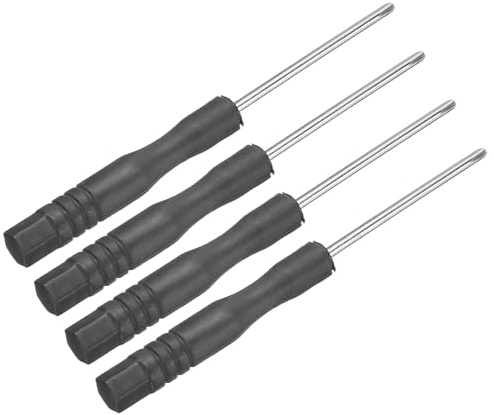 sourcing map 4pcs Mini Phillips Screwdriver 2.0mm 82mm Length Micro Precision Cross Head Screw Driver with Non-Slip Black Handle for Watch Eyeglasses Electronics Small Appliances Repair
