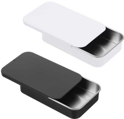 2 Pack Dental Floss Portable Case, Mini Portable Travel Floss Box Refillable Toothpick Dispenser Glide Toothpick Holder Storage Container for Travel Dates Dinners Hotels(Black White)