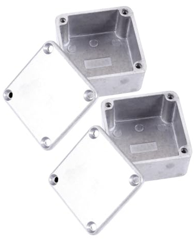BESPORTBLE 2 Stück Aluminium Gitarrenpedalboxen 50,5x50,5x31mm Leichtes Druckgussgehäuse Für Gitarreneffekte Lackierbare Pedalgehäuse Kompatibel Mit Effektboards