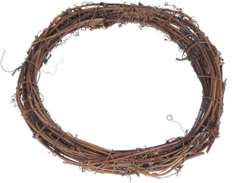 UKCOCO 4pcs Christmas Grapevine Wreath: 20cm Unfinished Natural Dried Rattan Ring, Natural Rattan Wreath Decorations for Indoor Home Party Diy Christmas Decor