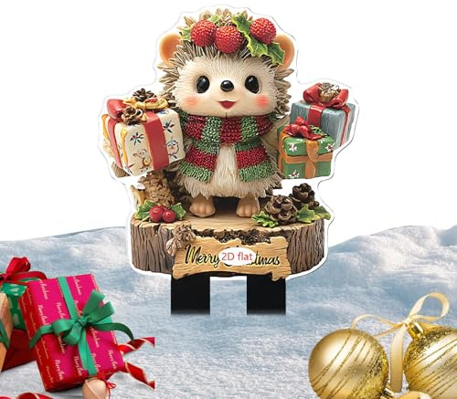 YNPQTDS Weihnachts-Gartenstecker – Acryl-Hofschilder, 2D-Flach, Acryl, Partyzubehör, Außendekoration, Schilder für Hinterhof, Rasen, Blumentopf, Terrasse, Weg, Pflanzgefäß