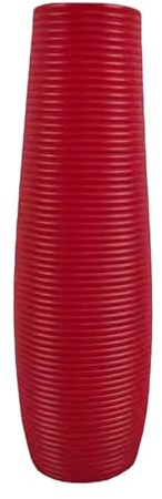 KESOTO Pampasgras Vase, 33cm Bodenvase für Flowers & Trockenblumen, Moderne Blumenvase, Aesthetic deko, Boho Vase Wohnungsdeko für Bürohauses, Flur, Wohnzimmer, Schlafzimmer, Eingang, Rot