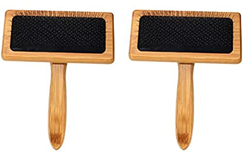 Histeaa Spazzole per Cardatura in Legno Pennello per Nappe Pulitore per Infeltrimento Ad Ago Pettine con Manico Carde Professionali per Infeltrimento Ad Ago per Filatura