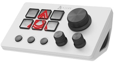 AJAZZ AKP03E Wired Macro Keypad Stream Controller Deck, Gaming Shortcut Keyboard with 6 Programmable Keys, Customizable Visual AI Pad USB Soundboard for YouTube, Desk Office Setup, Laptop, PC, White