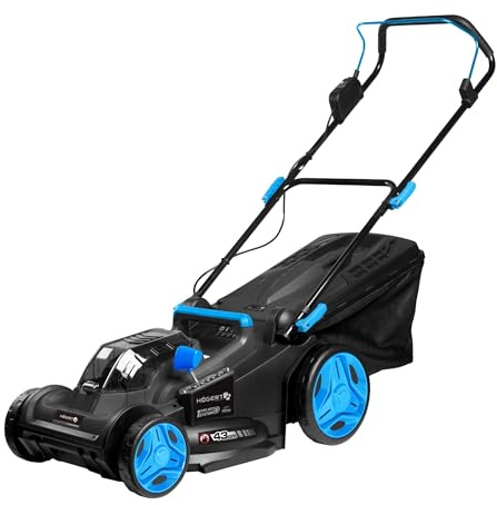 HÖGERT TEKNIK – Batteridriven gräsklippare 43 cm 2 x 18 V borstlös elektrisk gräsklippare med gräsuppsamlingskorg, trådlös trädgårdsklippare för små och medelstora gräsmattor