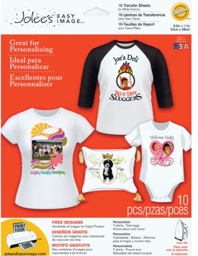 Jolee's Boutique Easy Image stryk överföringspapper, vita tyger