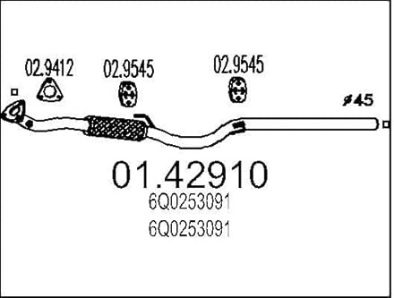 MTS Company 01.42910 Abgasrohr