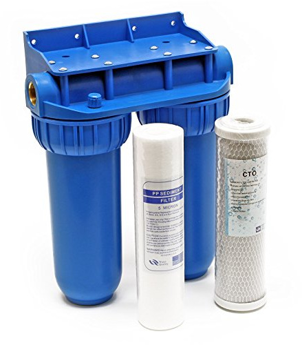 Naturewater Filtro dell'acqua a 2 livelli NW-BR10B2, con cartucce filtranti da 254 mm, attacco tubo 26,16 mm