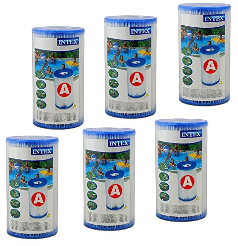 Intex Filterkartusche Typ A, weiß, Ø 4,7 cm (Innen) Durchmesser:10,7 cm (Außen) x 20 cm.
