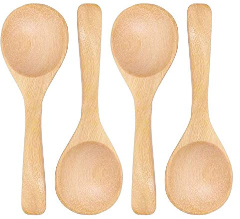 Romote ‚s Mini Holzlöffel Gewürze Salz Löffel Tembusu Wood (4 Stück)