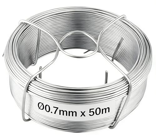Amagabeli Verzinkter Blumendraht & Bindedraht Ø0.7mm x 50m - Flexibel, Rostfrei, Vielseitig für Garten, Pflanzenhilfe, DIY und Basteln