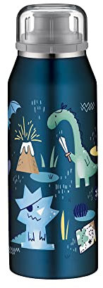 alfi KIDS ISO BOTTLE 350ml, dino pirates, Isoliertrinkflasche Kinder Edelstahl, absolut dicht mit Drehverschluss, hält 12 Std. heiß, 24 Std. kalt, für Kohlensäure, ohne Fingerabdrücke, BPA-frei