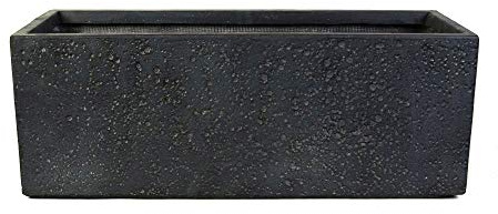 Köhko® Blumenkübel aus Fiberglas neuartiges Stein-Optik Pflanzkübel 65x22x22 cm Anthrazit Trog
