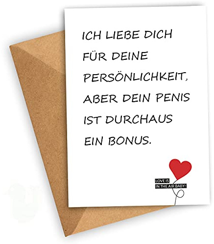 PräsenteEnte FRECHE Valentinstag Karte Für Ihn | Kleines Geschenk zum Jahrestag | Lustige unhöfliche Geburtstags oder Valentinskarte für Ehemann Freund Verlobten Mann Partner Verliebte Lebenspartner