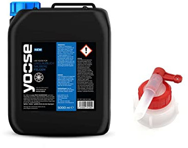 yoose Premium Felgenreiniger pH-neutral säurefrei Professionelle Felgenpflege für Alu- und Stahlfelgen (5 l Kanister + Ausgießhahn)