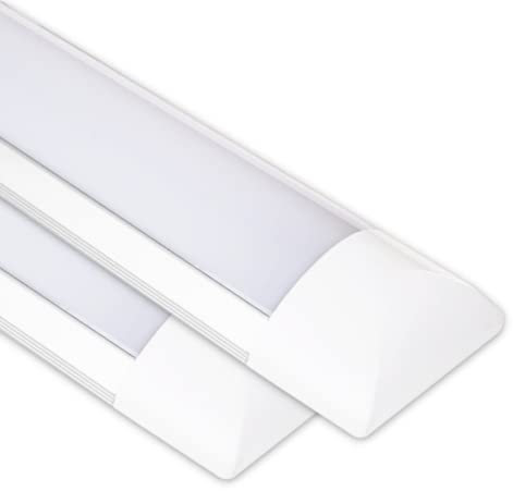 CLAR - Regleta LED, Luminaria LED 60 cm, Luz Cocina Techo, 6500ºK (18W Pack 2)