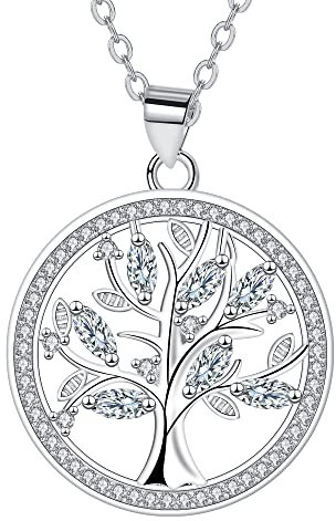 Micory Collar Plata de Ley 925 Colgante Cadena Joyería Para Cadena Hipoalergénica Ajustable 45+5cm