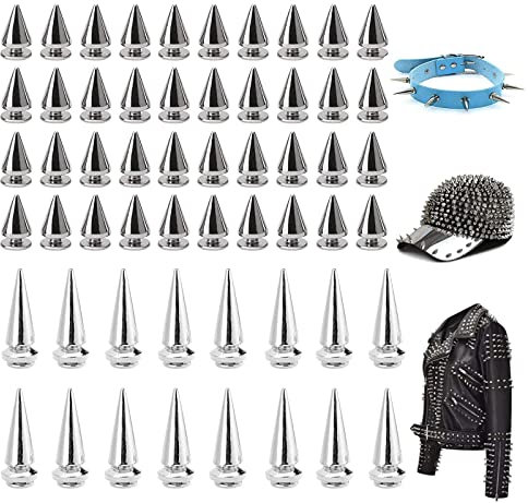Exsbtay 150 Stück (100 pcs7*10mm,50 pcs7*20mm) Punk Nieten, Kegel Spike Nieten, Nieten Spitz, für Taschen, Gürtel, Kleidung, Schuhe, Armbänder, Hüte, Mäntel, Hosen,Halsketten