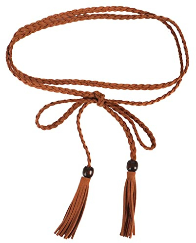DRERIO Cintura Intrecciata Donna Cintura Sottile Abito da Donna Cintura Sottile con Frange Cintura Intrecciata con Catena a Catena Gonna Abito Cintura in Corda