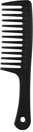 Kmchilj Wide Tooth Anti-Knotting Comb - Anti-Static and Durable, Suitable for Wet or Dry, Long or Short Hair, Reduces Tangling and Hair Loss (Black)