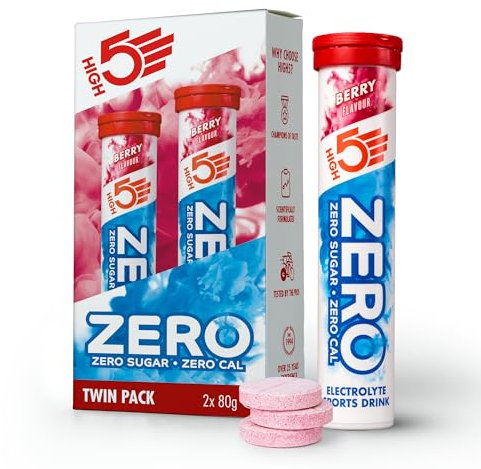 HIGH5 ZERO Elektrolyte Ohne Zucker - Hydration Helper, Für Mehr Leistung und Wohlbefinden - Potassium Calcium Magnesium Brausetabletten - Beere, 40 Elektrolyte Tabletten (2 x 20 Stück)