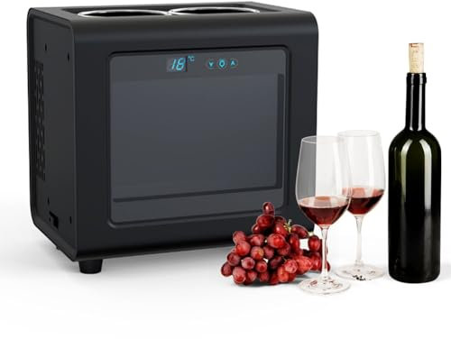 QUTBAG Countertop Wine Bottle Cooler, Electric Wine Chiller Refrigerator with Touch Panel, 8-18℃ Temperature Control, for Beer Water Milk Wine Drink
