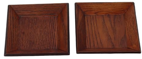 Zerodis 50 Platos Cuadrados de Madera, Cuencos de Palma Desechables, Platos de bambú, Respetuosos con el Medio Ambiente, Multifuncionales, Diseño Minimalista, Bonito Estilo Japonés,