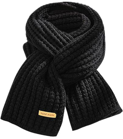 OAAO Ladies Winter Scarf - Warm, Thickened & Soft Knitted Fashion Long Scarf (Black)