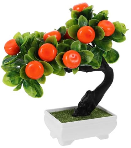CAXUSD Lebensechter Kleiner Bonsai im Topf aus Kunststoff für Wohnzimmer