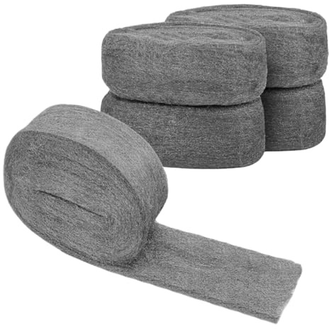 FS-ANZHE SHOP Steel Wire Wool, 3 Meter/Roll Wire Wool Mice 0000 Coarse Wire Wool Rats Wall Hole Fill Fabric DIY Kit for Keeps Mice & Rodents Away, Removing Paint, Varnish, Rust (1 Pack)