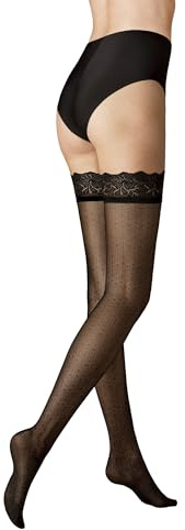 KUNERT Dam strumpebandshållare Lace Net Fashion 40 DEN, Svart 0500, 41-42