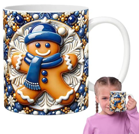 Lebkuchenmann-Tasse, Lebkuchenbecher, Weihnachtstassen, Lebkuchenmann-Kaffeetasse, Heimdekoration, Weihnachtstassen, Espressotassen für Tee, heiße Schokolade, Milch