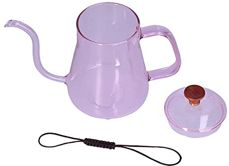 Sunicon Schwanenhals-Kaffeekessel, 350 ml, Übergießkanne, hitzebeständig, leicht zu reinigen, Kaffeekanne mit langer Öffnung, Schwanenhals-Teekanne, Herdplatte, für Tee, Kaffee (Pinkish)
