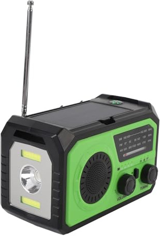 Greensen Notfall-Radio mit Solarpanel, 16000-mAh-Akku, Kurbelgenerator & LED-Taschenlampe – Wetterradio mit UKW/AM/FM, Kompass und Notruffunktion für Outdoor, Camping & Katastrophenfälle
