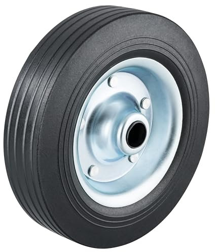 RheinParts Ersatzrad für Stützrad 200x50mm Vollgummireifen auf Stahlfelge für PKW-Anhänger & Wohnwagen Stützlast 150 kg Robustes Stützrad-Ersatzteil