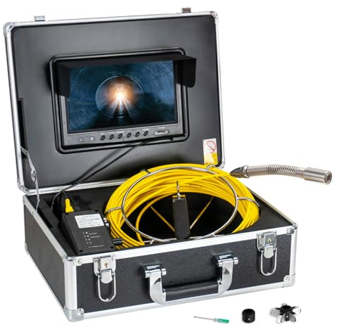 SYANSPAN Pantalla de Panel de Control Rojo de 4.3 Pulgadas,Accesorio de cámara de alcantarillado,Monitor de Pantalla LCD con Visera Solar para cámara de inspección de tuberías,Endoscopio de tubería