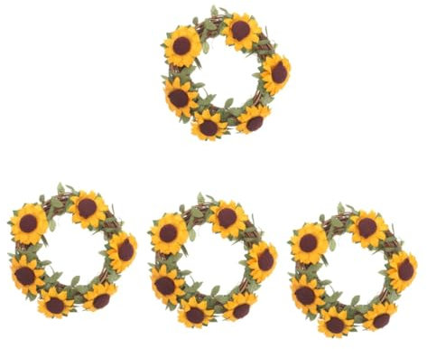 DIYEAH 4 Pezzi Decorazione appesa alla di girasole decorazione da appendere a ghirlanda ciondolo ghirlanda di girasole decorazioni ciondolo porta ghirlande all'aperto stoffa