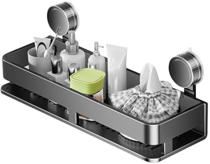Generico Porta Spezie,Porta Spezie A Parete - Scaffale A Ventosa Con 5 Ganci Per Cucina Soggiorno Bagno Piastrelle Marmore Appartamento