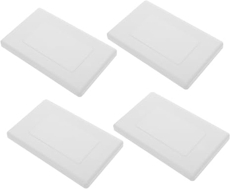 HAMPPLIES 4pcs Small Electrical Outlet Cover Plates Plastic Junction Box Wall Plate Blanks Easy Installation No Tools Required Electrical Panel Blank Covers