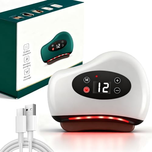 Foot Scraper, Foot Massager, 3-in-1 Vibration Device for Muscle Care, Plantar Fasciitis Massager Heated Gua Sha, Electric Fascia Tool Massage Tools for Feet Calves Neck, Shoulders & Back