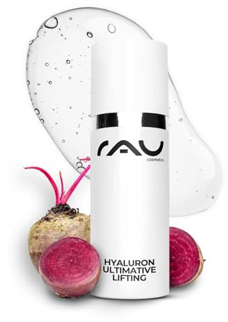 RAU Cosmetics Hyaluron Serum Hochdosiert 50ml - Hyaluronsäure Gesichtsserum mit Rote Bete Extrakt - Veganes Anti-Aging Feuchtigkeitsserum für Gesicht & Augenpartie - Made in Germany