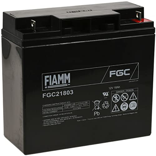 POWERY FIAMM Batteria ricaricabile da cambio per corrente di emergenza (USV) 12V 18Ah (resiste ai cicli), Lead-Acid, 12V