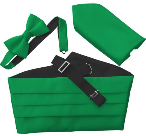 Great British Tie Club Herren Satin Kummerbund Set mit Fliege und Einstecktuch – Elegantes Smoking Accessoire Set für Hochzeit, Gala, Party & Festliche Anlässe
