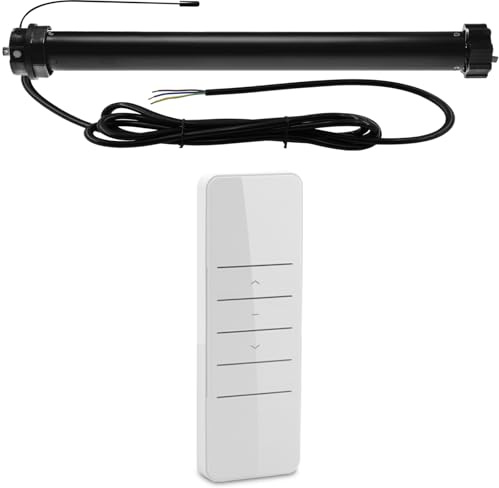NOBILY Funk elektronischer Rollladenmotor PRE5 10/15-60(Zugkraft 10Nm/25kg) mit elektronischen Endabschaltern für 60mm Achkantwelle(SW60), Rollladenantrieb, inkl. Motorlager und Adaptersatz