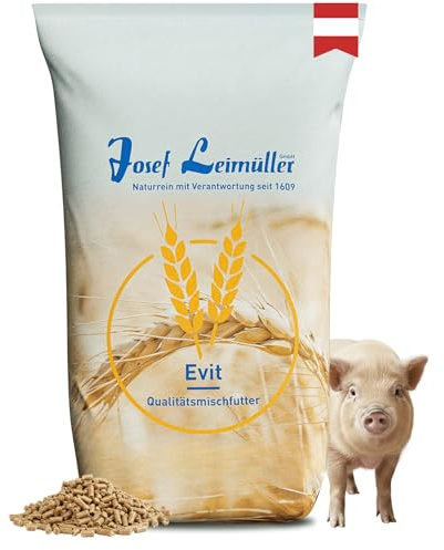 Leimüller Minischweinfutter Pellets 25kg Zwergschweinfutter Zwergschein | 100% gentechnikfrei, staubarm, natürliches Schweinefutter, Qualität aus Österreich