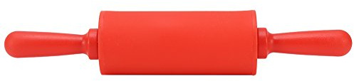 Mattarello Piccolo, Mattarello Silicone con Maniglia in Legno Antiaderente, Mattarello per Bambini, Matterello Come Accessorio da Forno, 22,9cm Rosso