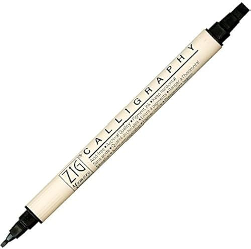 Zig minnessystem kalligrafi markör ren svart 2 set